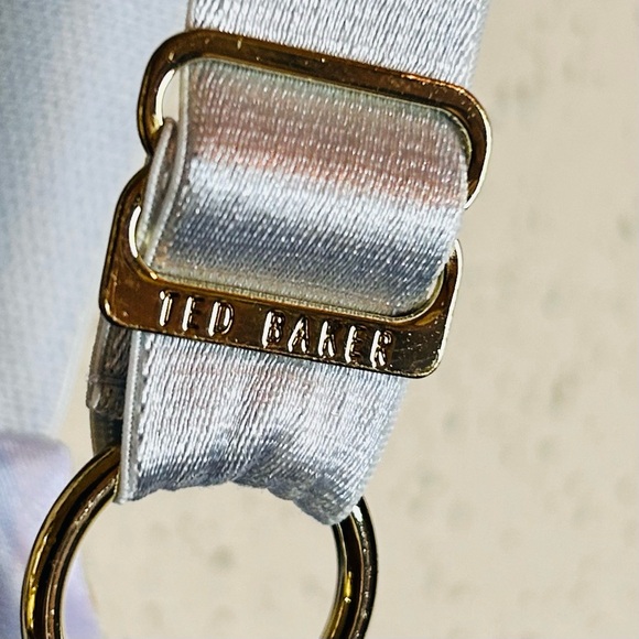 Ted Baker London straps floral print size 1 satin feel zipper back knee length - Picture 8 of 14